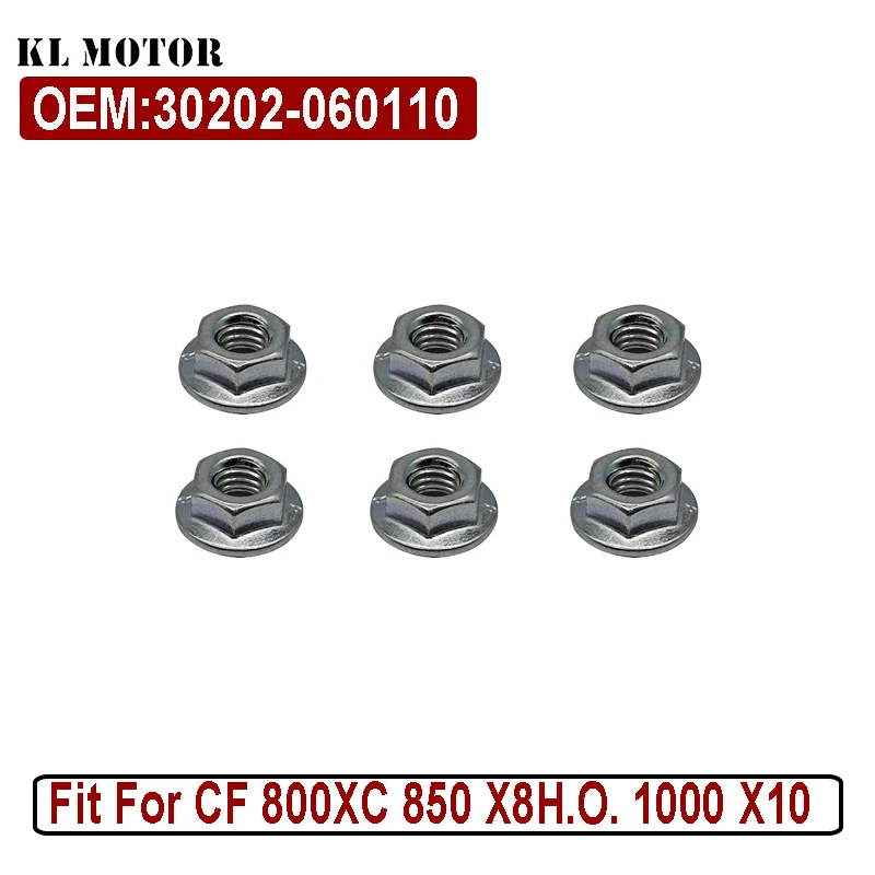 6pcs Nut M6*1.0 OEM 30202-060110 Fit For CF UForce ZForce 500 550EX 600 800EX 950 1000