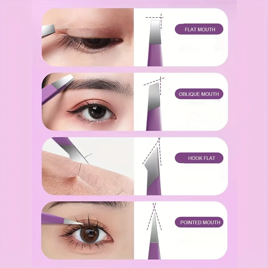 Professionelles Edelstahl-Pinzetten-Set für Wimpernverlängerung & Microblading zur Augenbrauenformung und Wimperntransplantation