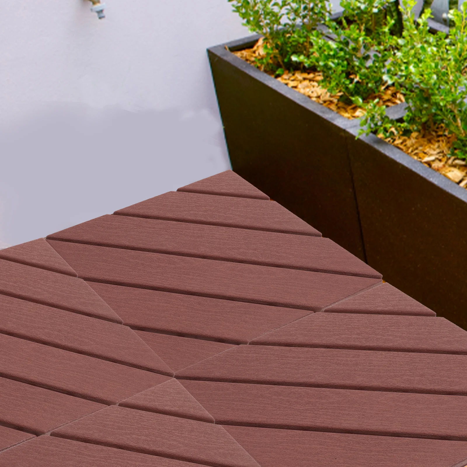 4 قطعة بلاط سطح السفينة البلاستيكية المتشابكة في الهواء الطلق فناء شرفة الفناء الخلفي دائم التزيين بلاط الأرضيات بلاط سطح السفينة البلاستيكية #3