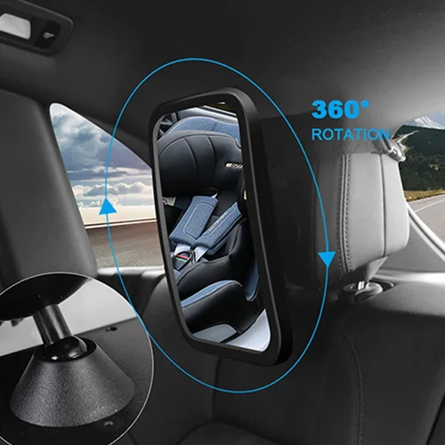 Imagen 2 del producto SEAMETAL-espejo de coche para bebé, asiento trasero de coche de gran angular ajustable, Monitor de espejo de seguridad para bebé/niño, espejo retrovisor Interior giratorio