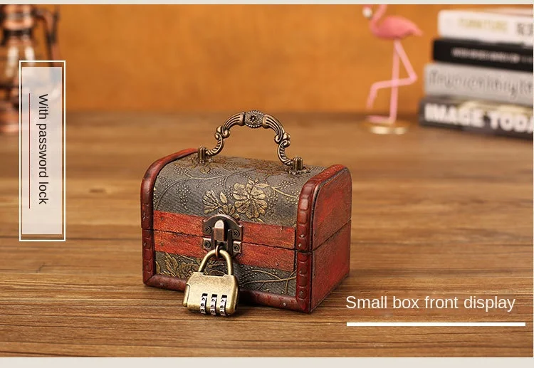 Hot-Selling Antique Retro Wooden Crystal Packaging Box with Green Stone - Yuan Datou Jewelry Storage Box