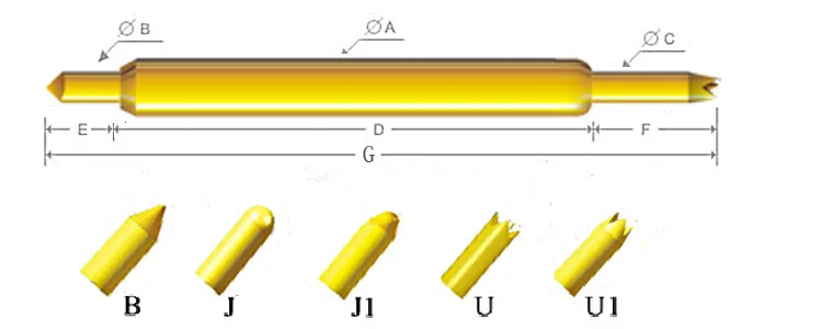 Dual-Tip BGA Semiconductor Test Probe 028BB/BF5.7L Chip Pin Burner High-Frequency Probe Microneedle Gold Probe