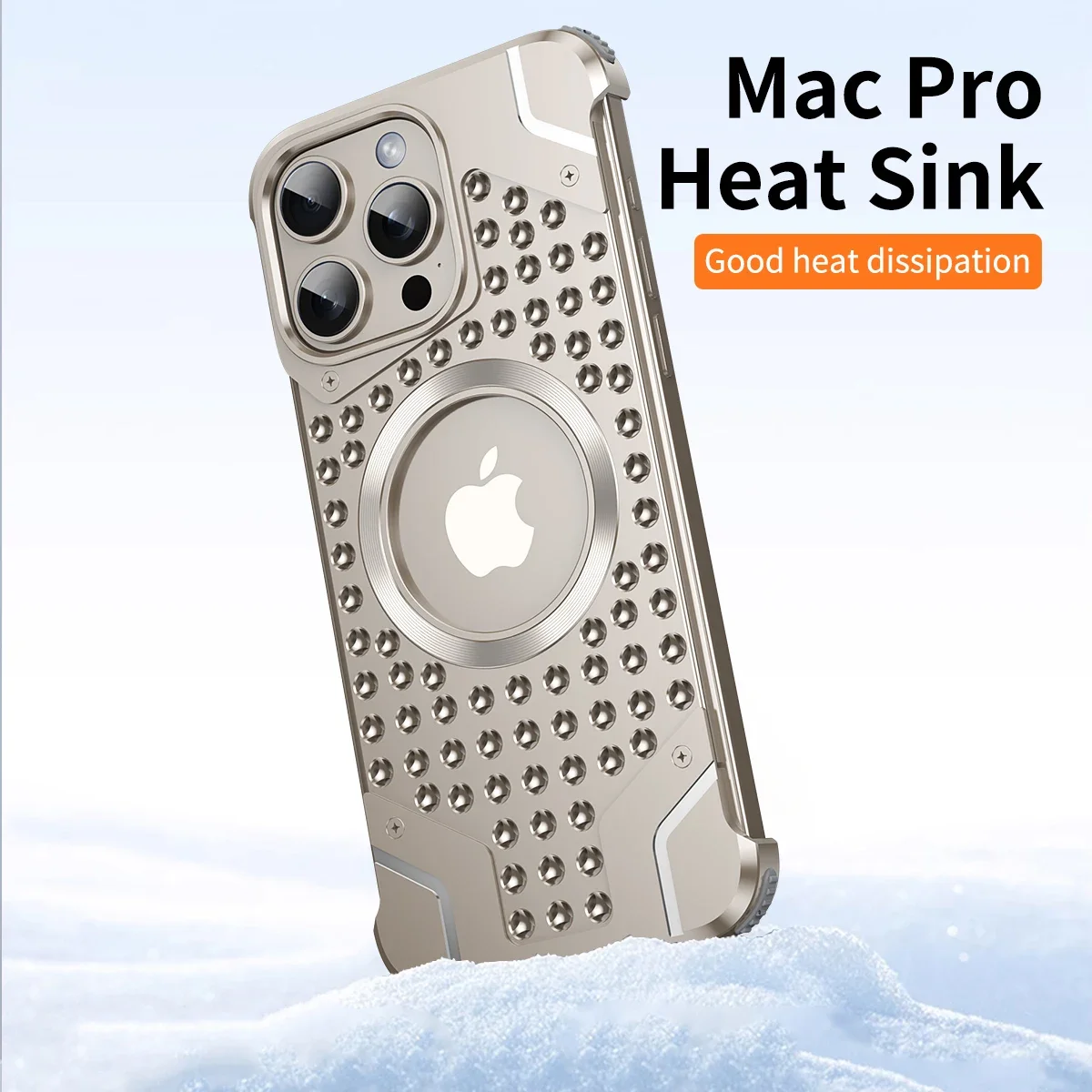 Luxury Metal Heat Dissipation Rimless Phone Case For Iphone 13 14 15 Pro Max 15ProMax 15Pro Magsafe Aluminum Cooling Phone Cover