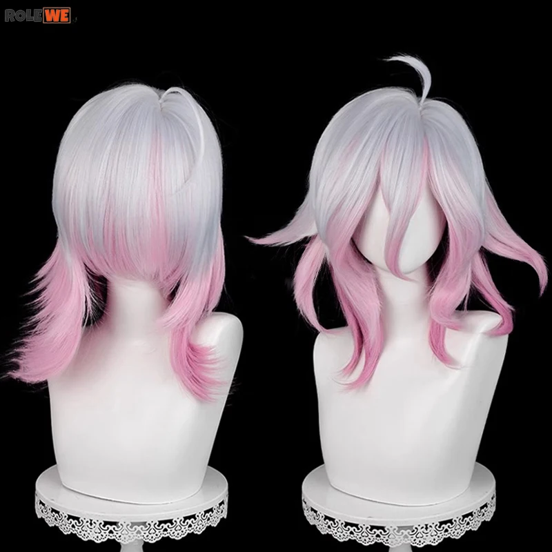 Game LOL Briar Cosplay Wig Anime Silver White Gradient Pink Long Wig Heat Resistant Synthetic Hair Halloween Wigs + Wig Cap