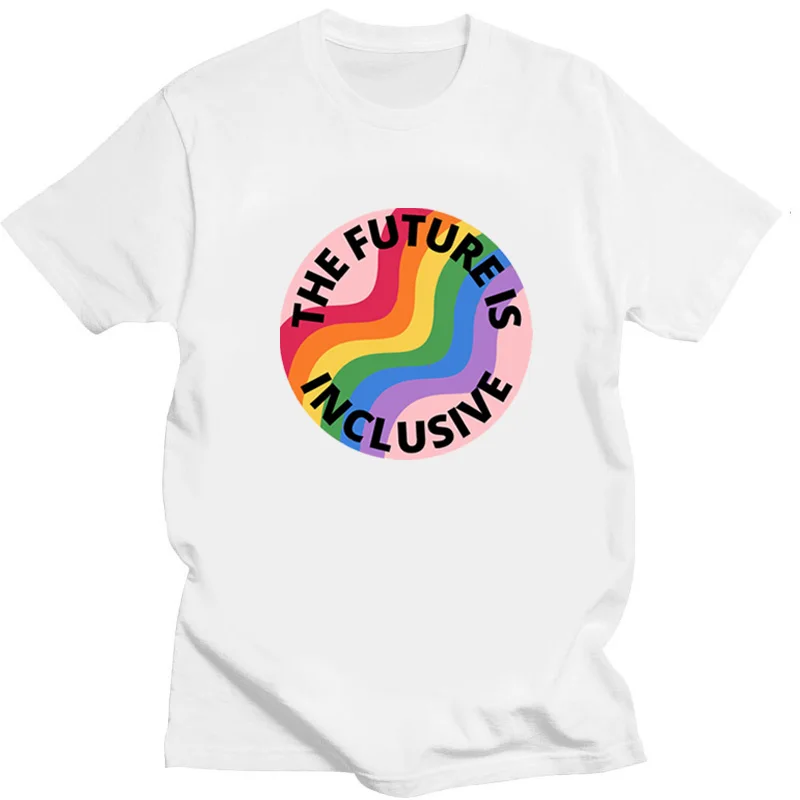 Gay Pride LGBT Tshirt Lesbian Homosexual Tshirt Pride Flag The Future Is Inclusive Pride Rainbow Print Men Women T Shirt Tee Top