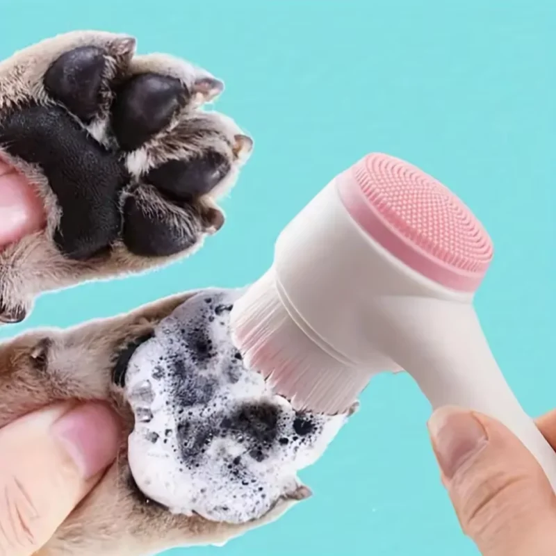 Transform Your Pet Grooming Routine with the Silicone Pet Paw Cleaner & Massage Brush