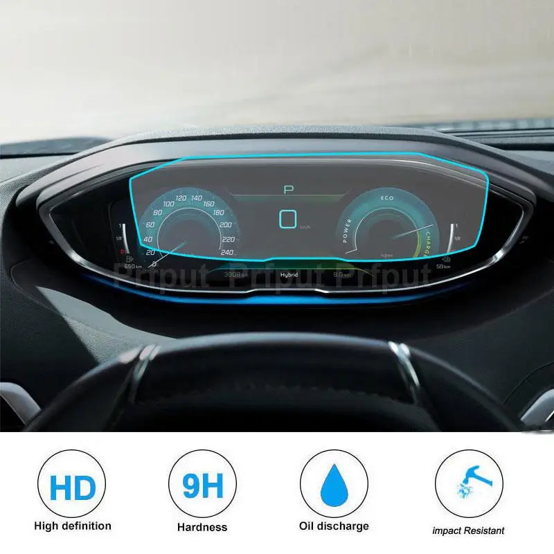 Car Navigtion Tempered Glass LCD Screen Protective Film Sticker Dashboard Guard For Peugeot 5008 2021 Accessories