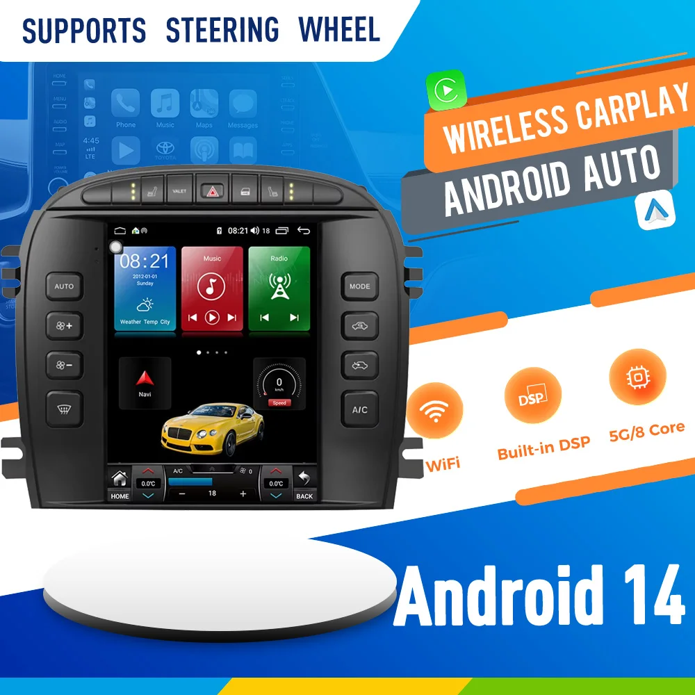 Android 13,0 8G + 256GB para Jaguar S-type Stype 2004-2009 reproductor Multimedia de coche navegación GPS unidad principal de Radio estéreo automática Carplay