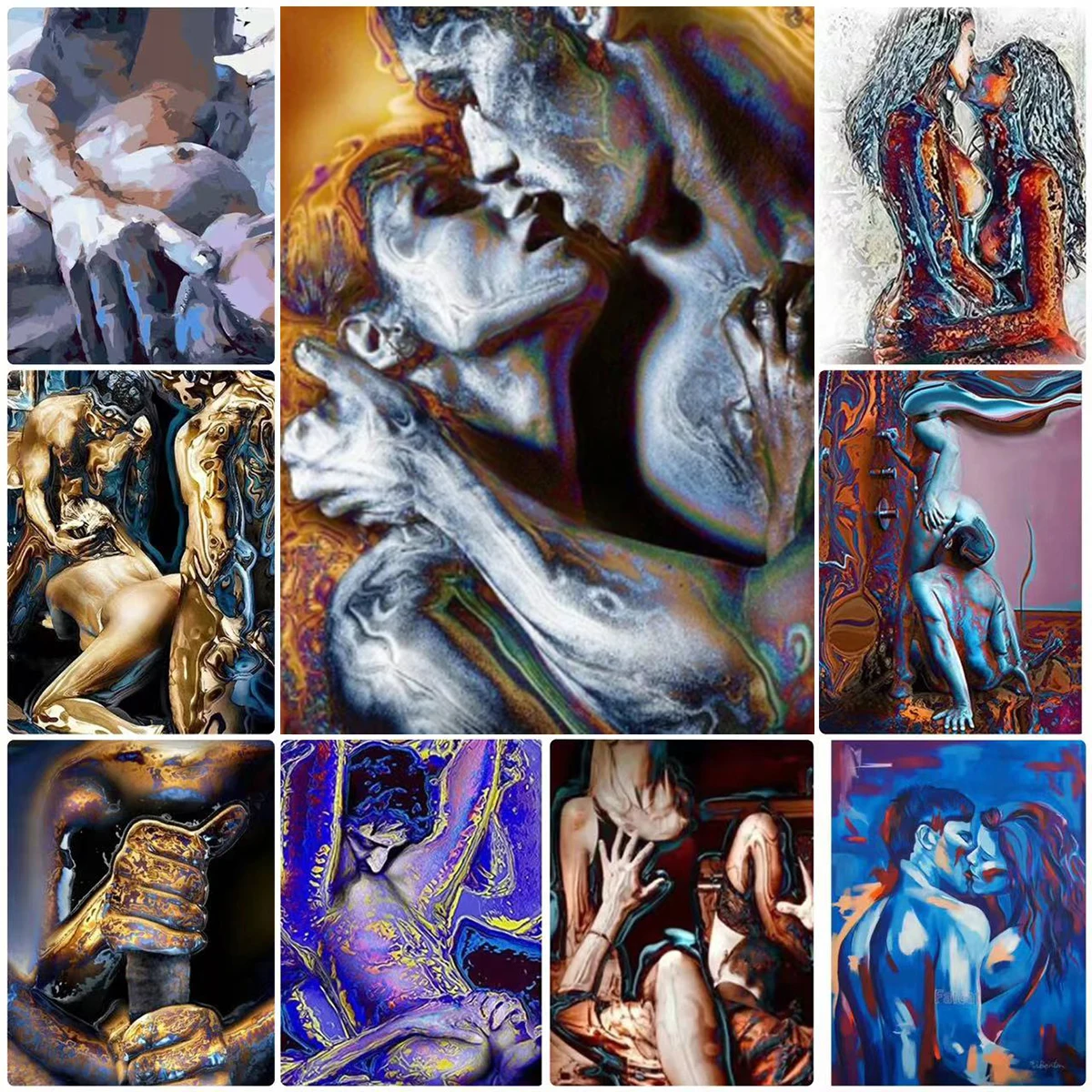 Sexy Couple Diamond Mosaic Lover Kissing Diamond Painting Kit 5D DIY Rhinestone Human Full Square Drill Diamond Art Home Decor