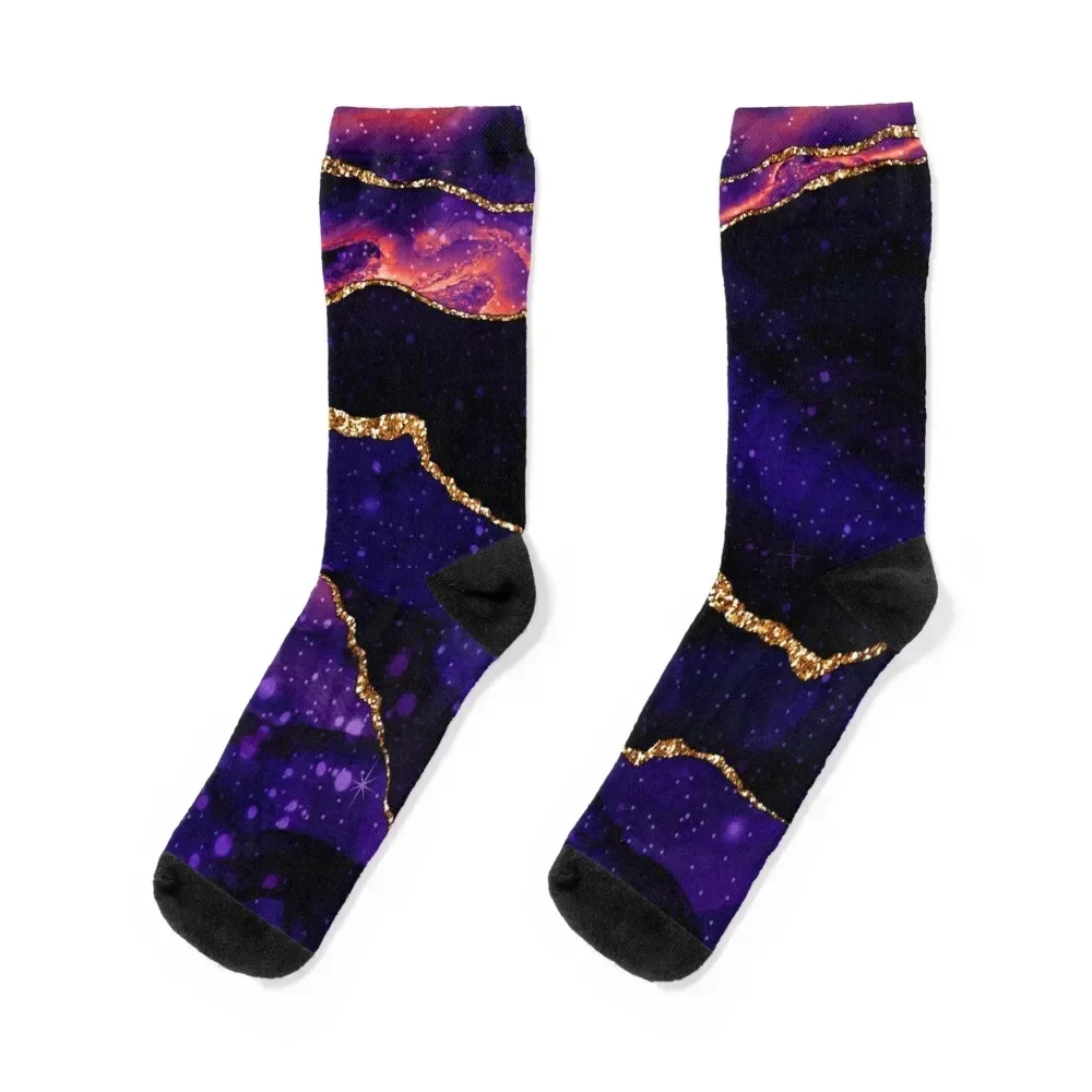 

violet and gold Socks christmas gifts Novelties professional running with print Socks For Girls Men's