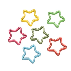 5/10pcs Metal Colorful Star 35x30mm Keyring Keychain Split Key Ring For DIY Handmade Keyfob Accessories Jewelry Making Connector