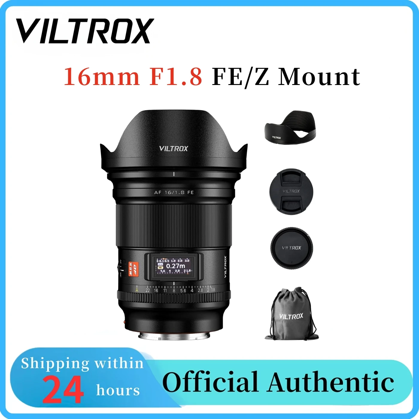 VILTROX 16mm F1.8 AF Full Frame Large Aperture Ultra Wide Angle 