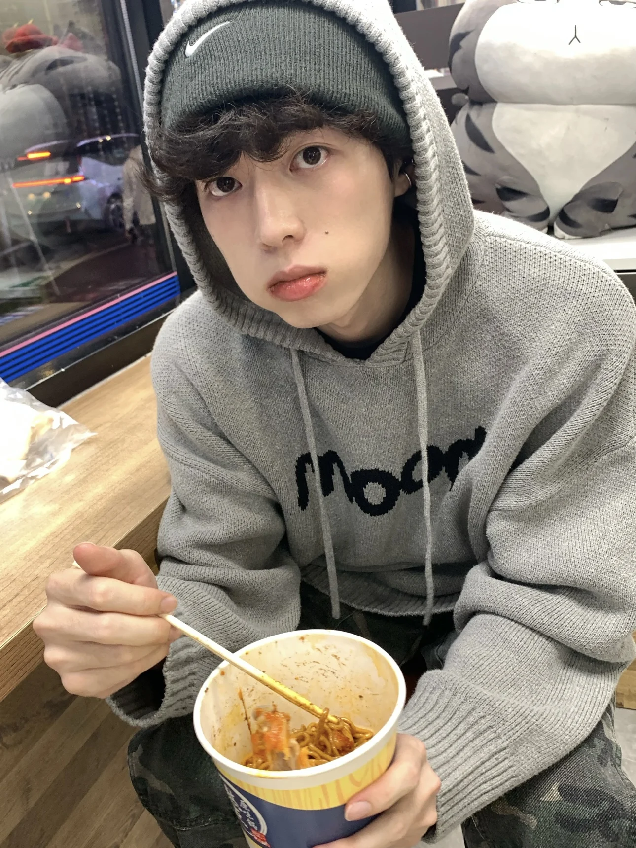 

American Sle Casual Hooded Knitted Sweater Men's Autumn Winter Loose Versatile Warm Overhead Knitted Hat irt Couple