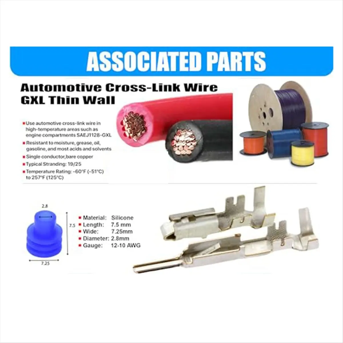 【Clearance Sale】1-Pack Metri-Pack 2-Pin 30 Amp, 280 Series Connectors Multi-Function (Male to Female Pigtail 12GA)