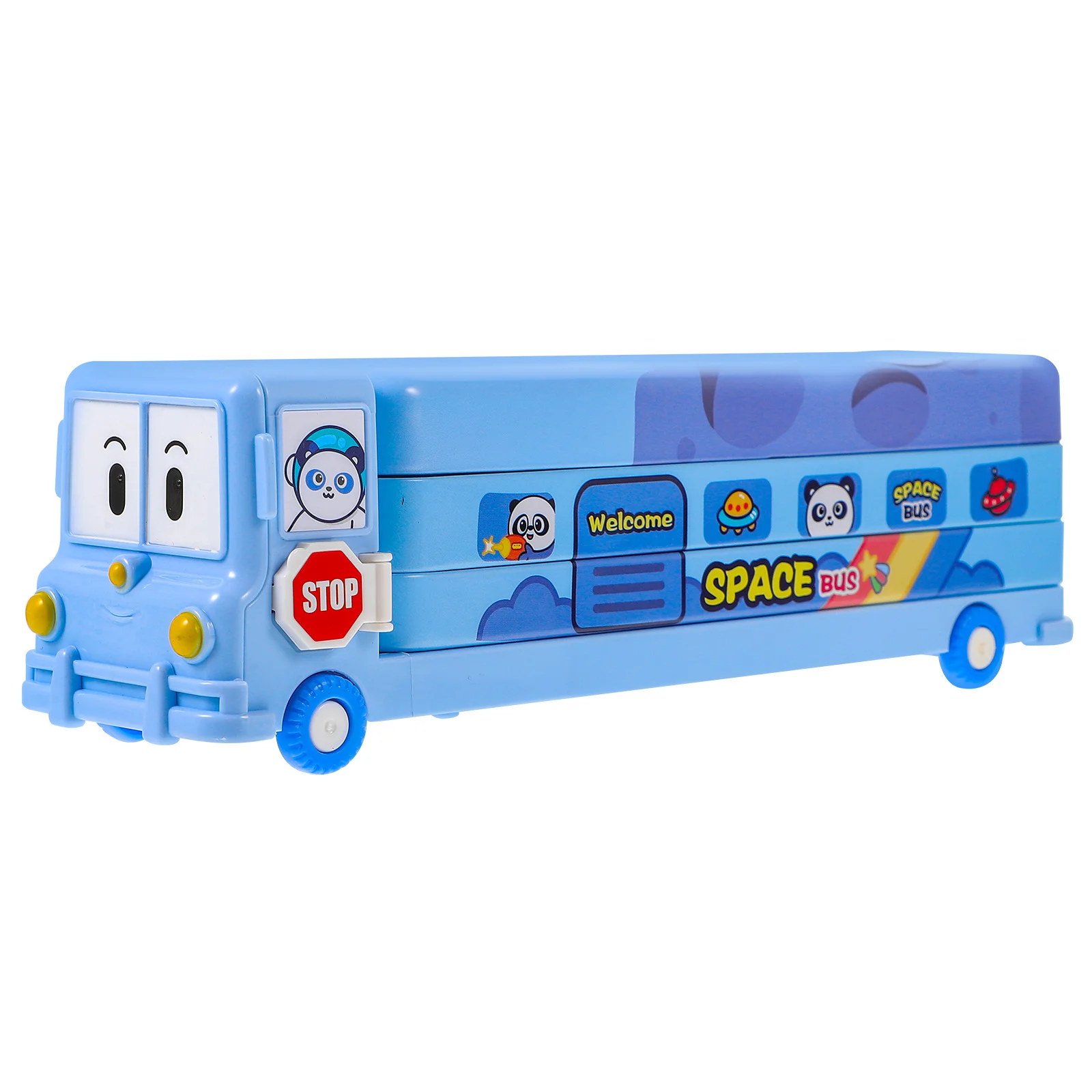 صندوق أقلام رصاص كرتوني ذو سعة كبيرة، حافظة أقلام معدنية متعددة الاستخدام، صندوق تخزين محمول لدراسة مستحضرات التجميل المكتبية