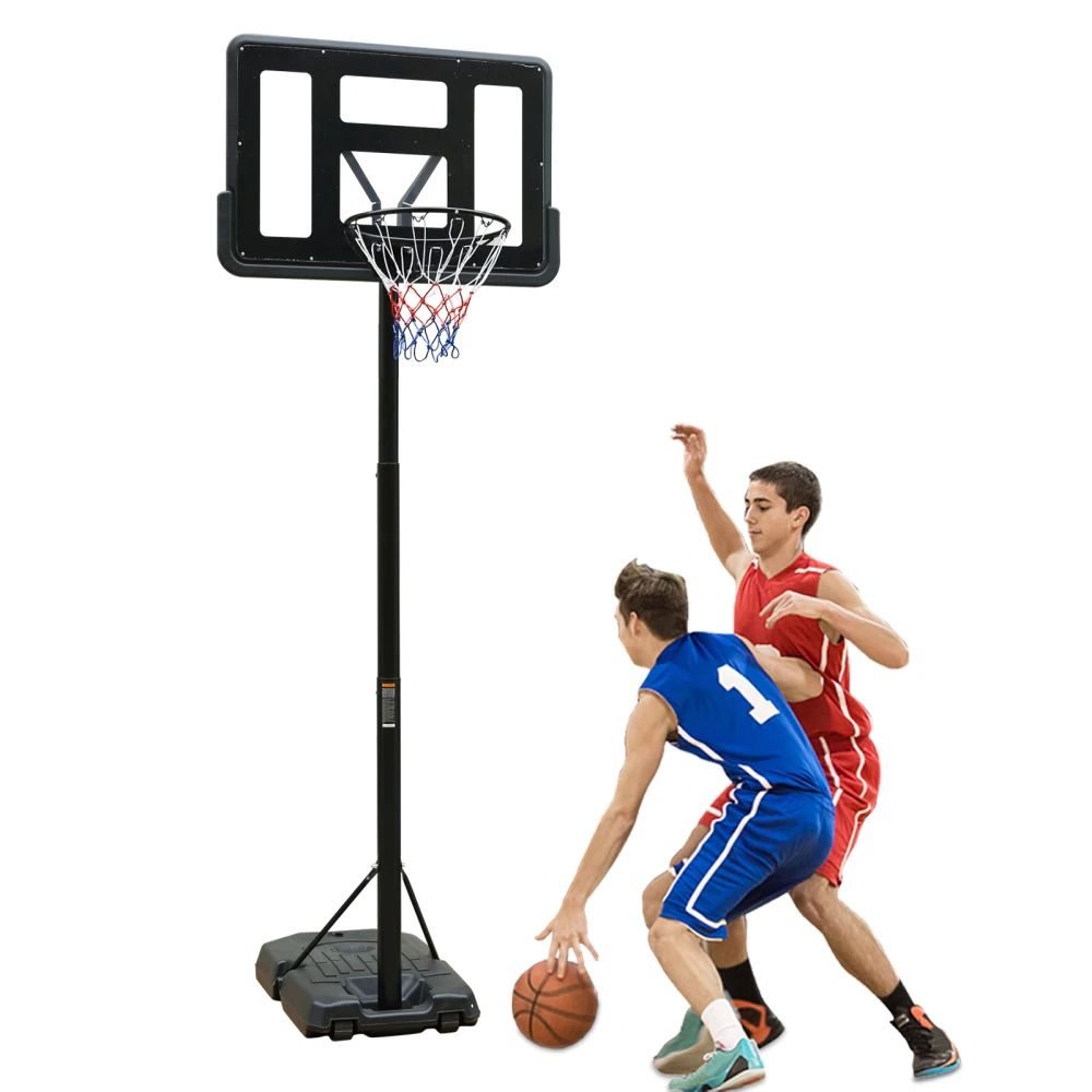 Portable Basketball Hoop Height Adjustabl Hoop Stand 6.6ft 10ft with 44 Inch Backboard and Wheels  Adults Teens Outdoor Indoor