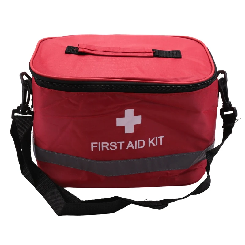 Outdoor First Aid Kit Sports Camping Bag Home Emergency Survival Package Red Nylon Striking Cross Symbol Crossbody Bag