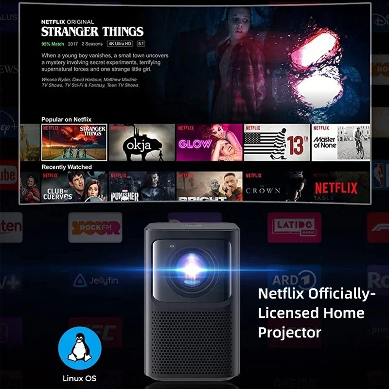 2025 Dangbei Emotn N1 الإصدار العالمي 1080P جهاز عرض عالي الدقة يعمل بنظام التشغيل Linux OS LED مسرح منزلي ذكي صغير محمول واي فاي سينما متعاطي المخدرات