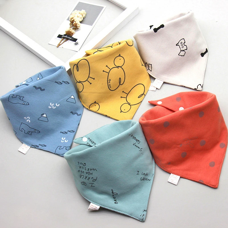 Baby Saliva Towel, Baby Triangle Scarf, Cotton Double Snap Fastener, Waterproof Newborn Bib, Bag For Children