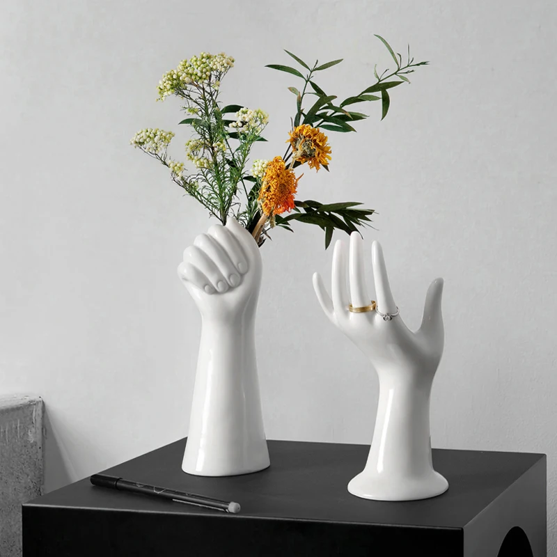 

Gesture Flowers Vase Home Decor Nordic Creative Vase Flower Arrangement Dried Flower Art Home Living Room Decor Decorative Vases