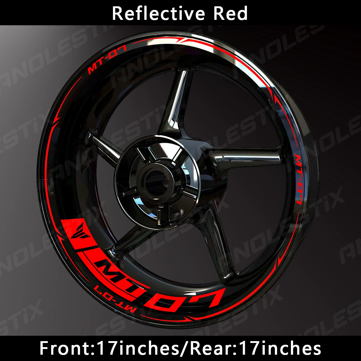 AnoleStix Reflective Motorcycle Wheel Sticker Hub Decal Rim Stripe Tape For YAMAHA MT-07 MT07