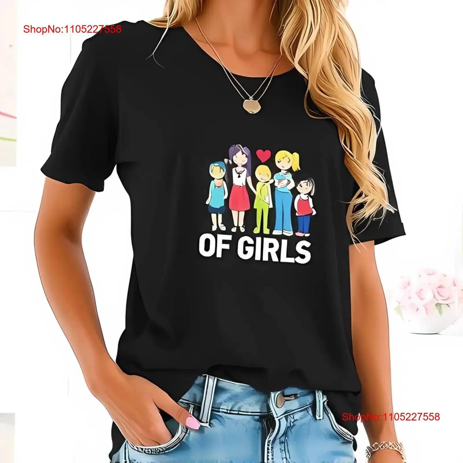 Charming Girls T Shirt Black Cotton  with Heart All vintage Washed fashion Top For Everyday Wear homme designer clothes Unisex