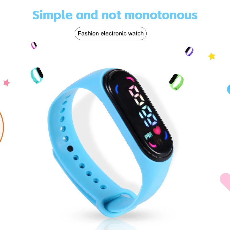 Children\'S Waterproof Sports Smart LED Watch Outdoor Silicone Bracelet Touch Electronic Watch Kids Bracelet Digital Watches