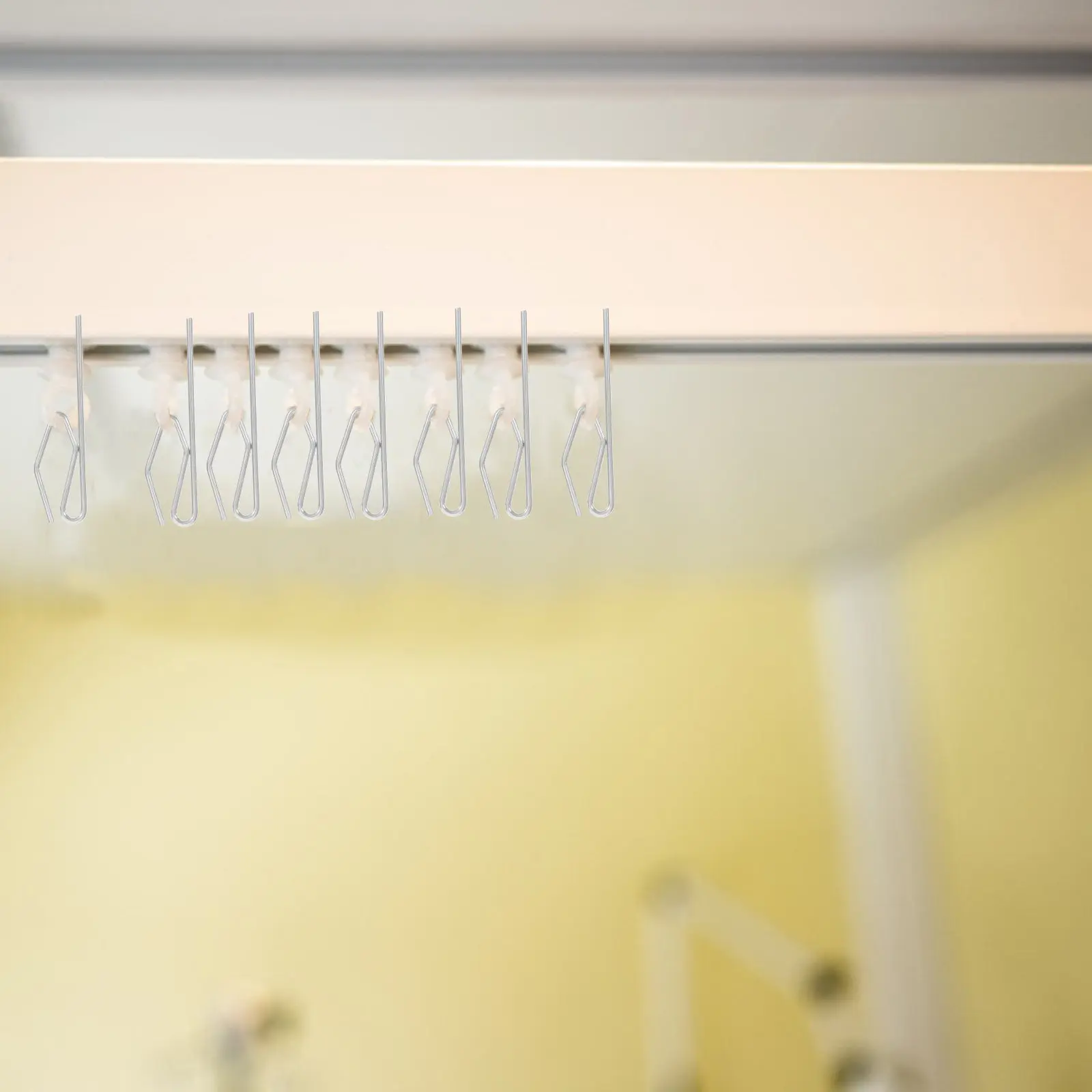 50Pcs Heavy Duty Metal Curtain Hooks Shower Curtain Track Clips Bathroom Window Drapery Hooks Car Use Sliding Rail Hook