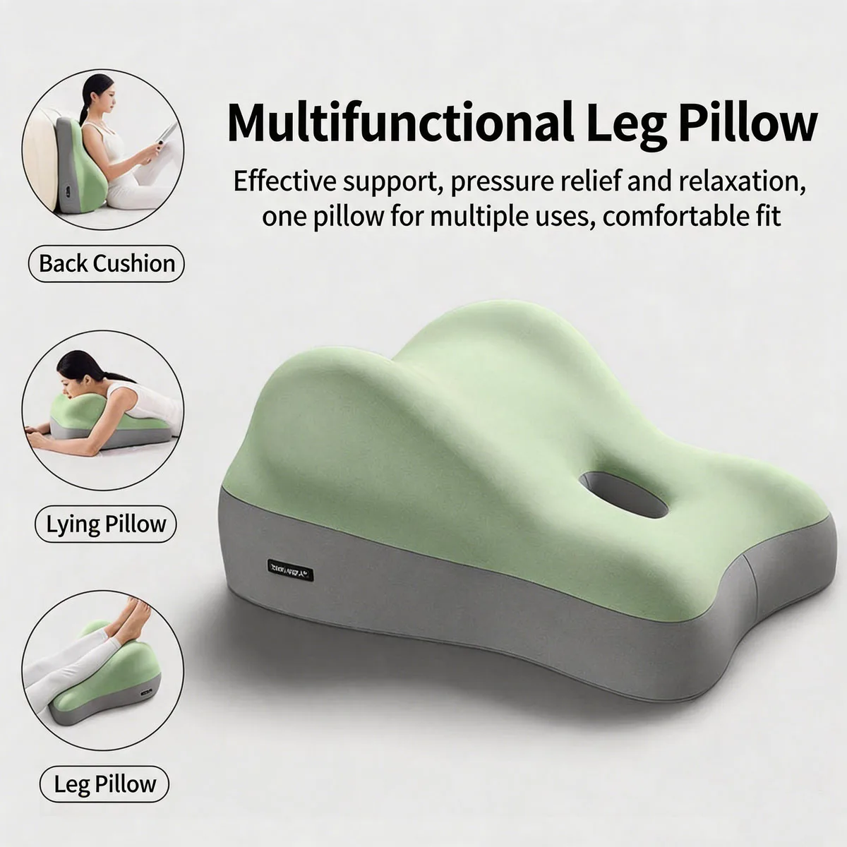 

Multi-Functional Ergonomic Pillow, Memory Foam Support Cushion for Leg Elevation, Back Rest & Desk Napping, Pressure Relief Pil