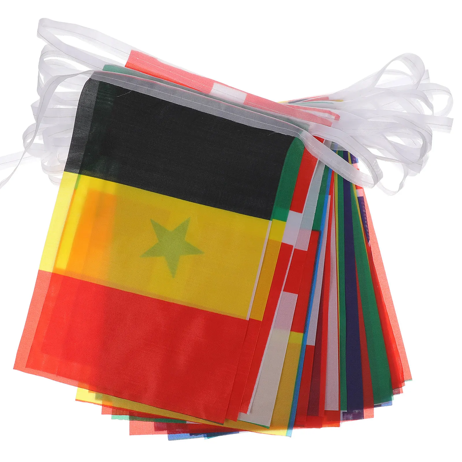 1 set 32 Countries Flag String Banner 14x21cm Polyester Decorations 10m Long Party Sports Classroom Events