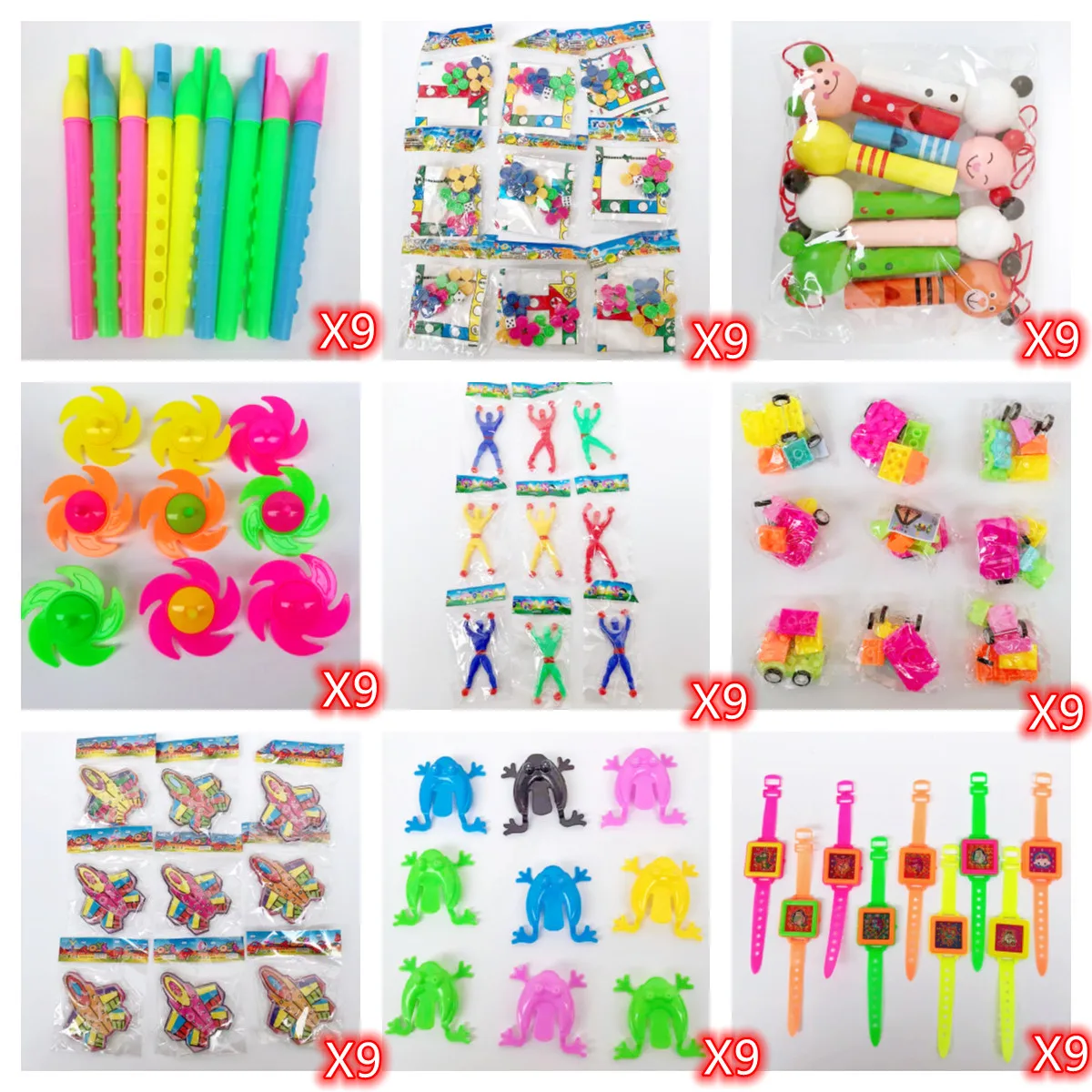 81PC Kids Birthday Party Gifts 9 Styles Toy Combinations Pinata Fillers Christmas Carnival Party Prizes Candy Bags Toy Giveaways