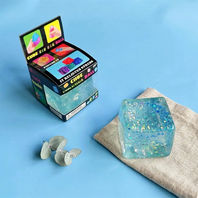 Nice Cube Squishy Stress Cube For Adults Squishy Slow Rising Fidget Cube Sensory For Anxiety Stress Relief Ice Cube Squeeze Ball