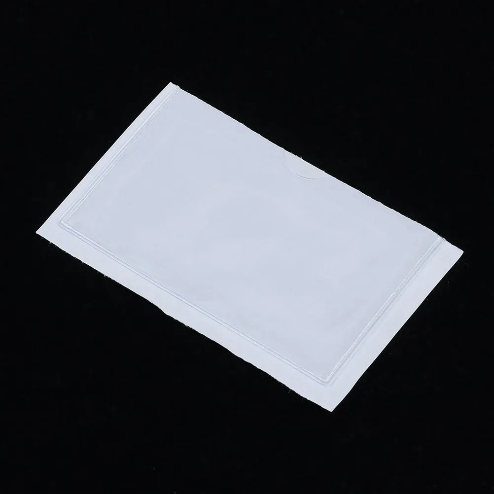 

12Pcs Plastic Card Holders Transparent Self-Adhesive Badge Protectors for Organizing Paper Cards Parking Permits Boxes Labels