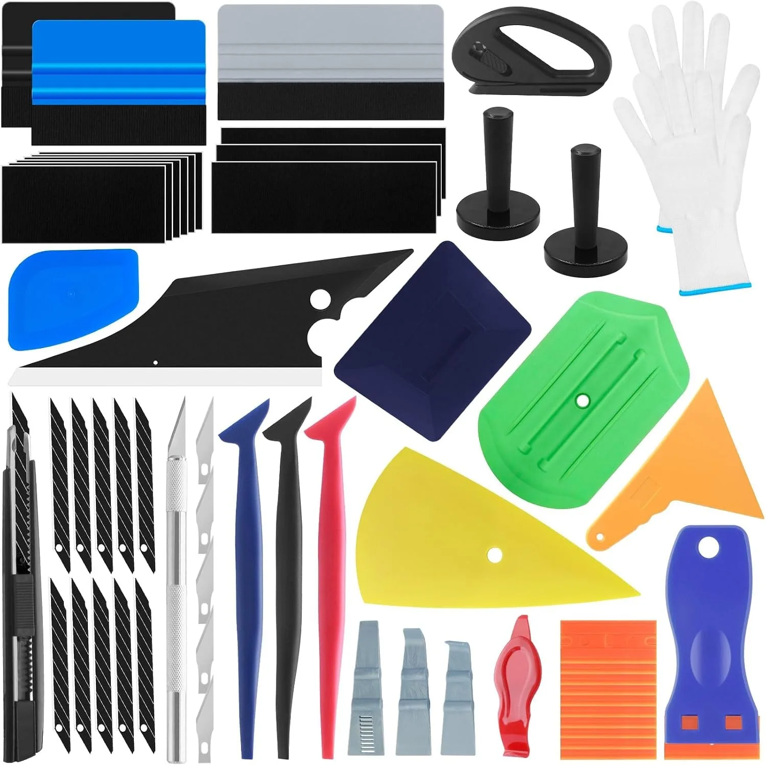 Sntorra Car Wrap Tool Kit Vehicle Wrapping Tools Vinyl Wrap Applicator Tool Kit Window Tint Tools with Gloves & Vinyl Wrap Magne