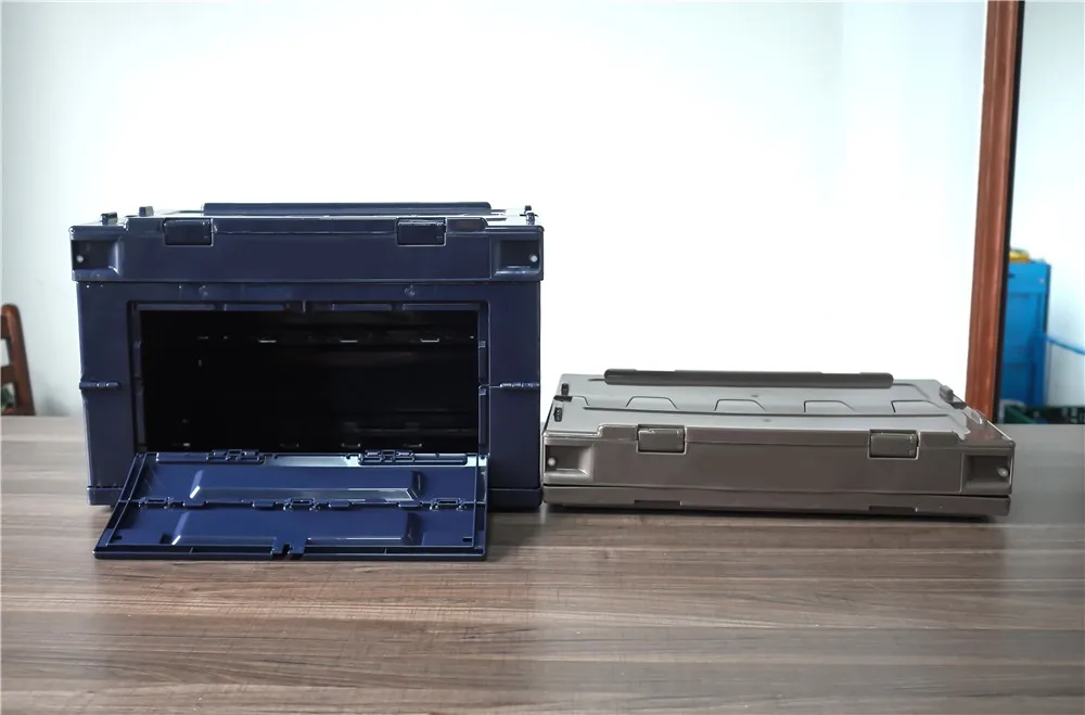 تعزيز اللون الأزرق الداكن 50L التخييم تخزين المنزل صندوق تخزين بلاستيكي قابل للطي بن