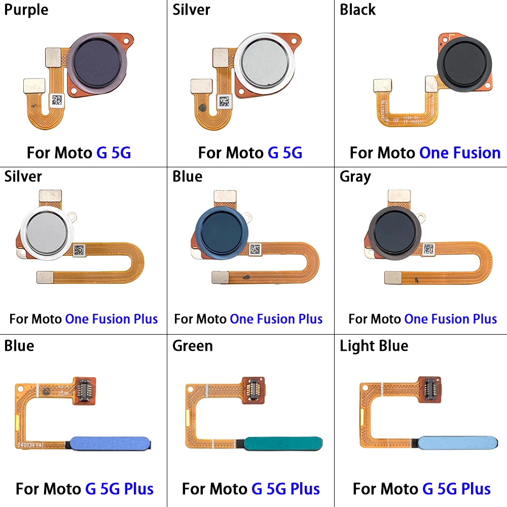 For Moto One Fusion Plus G 5G Fingerprint Sensor Scanner Home Return Button Key Flex Cable Replacement Fingerprint