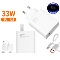 33W USB Charger Quick Charge Mobile Phone Power Adapter For Xiaomi Huawei 6A USB Type C Cable QC 3.0 Fast Charger Data Cable Set