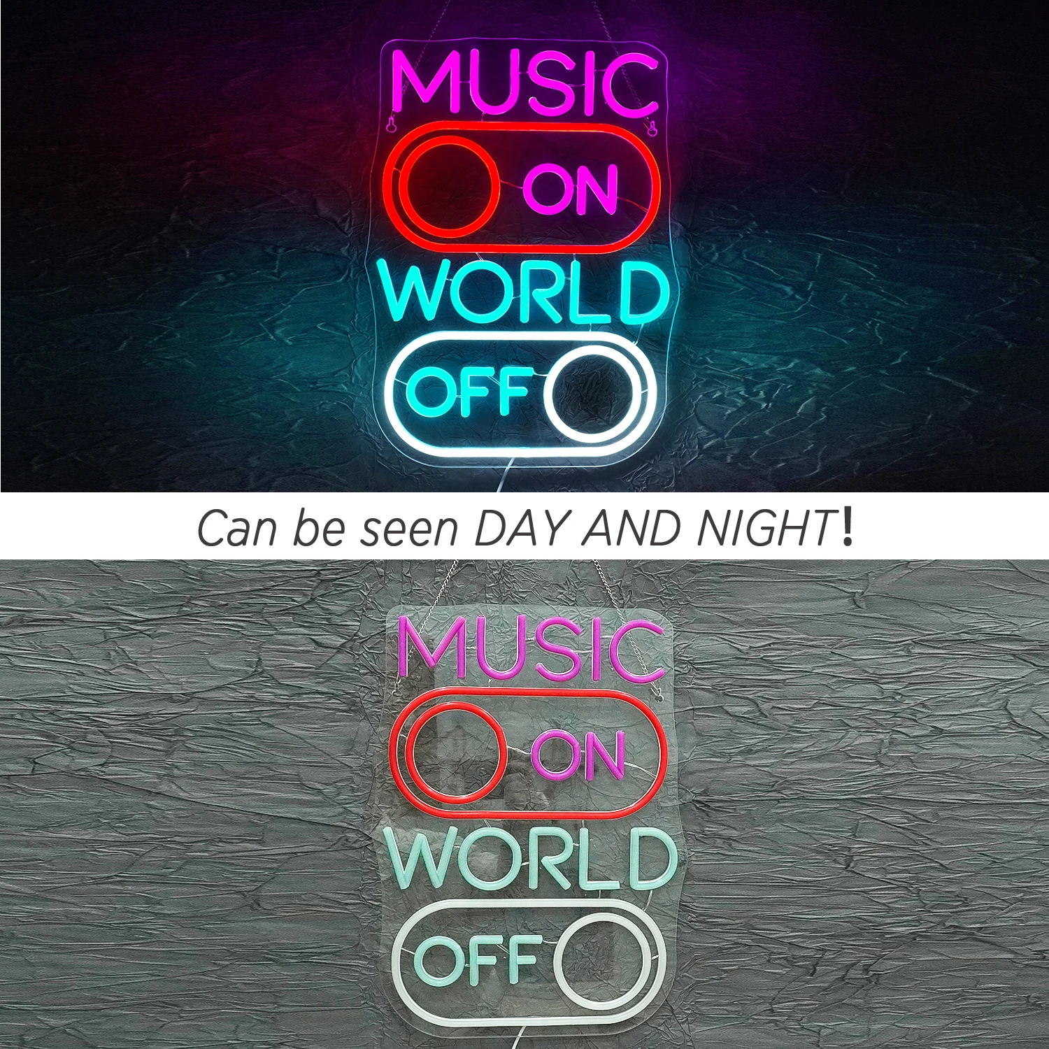 Musique sur le monde hors enseignes au néon pour décoration murale lumières Led créatives décoration de chambre pour chambre musique fête Bar danse Club Art signe