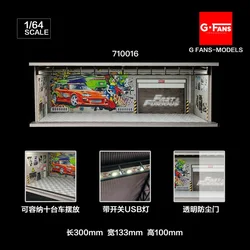 G-FANS 1:64 Garage Diorama Model With LED lights Fast & Furious G FANS Model