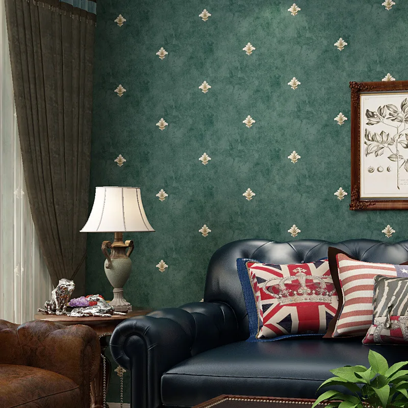 Vintage European Floral Dark Green Wallpaper for Living Room Bedroom TV Feature Wall Country Style