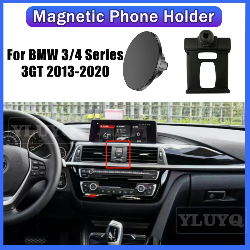 

For BMW 3 4 Series 3GT F30 F31 2013-2019Car magnetic phone holder Gravity navigation stand 360° rotatable Car accessories