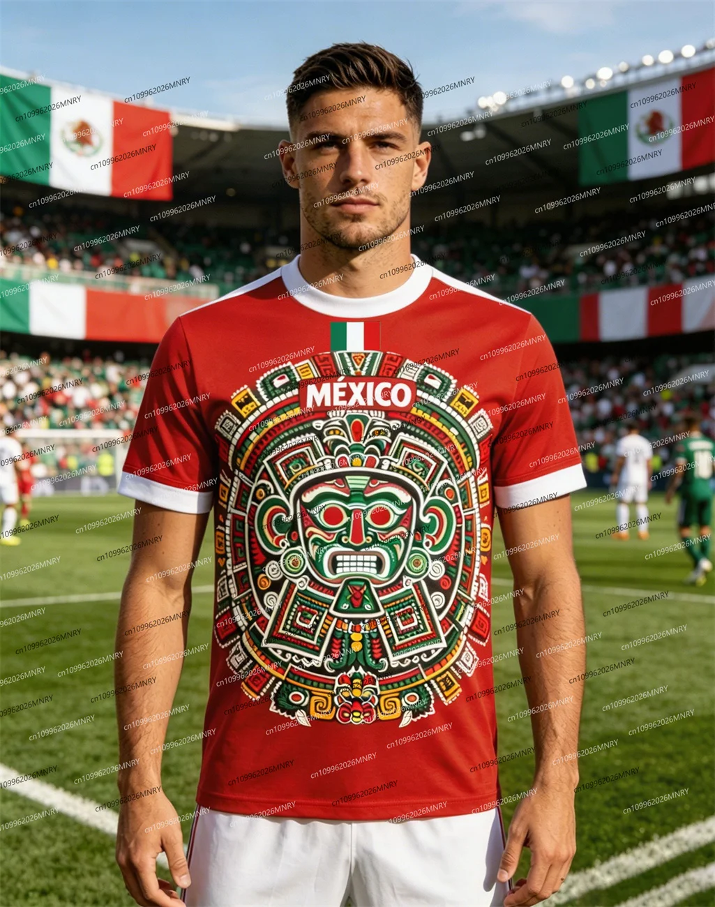 2026 Mexico National Flag tshirt Print Funny 3D Eagle Print Men tshirt Woman Short Sleeve Tees Outdoor Football Men Clothing view 5