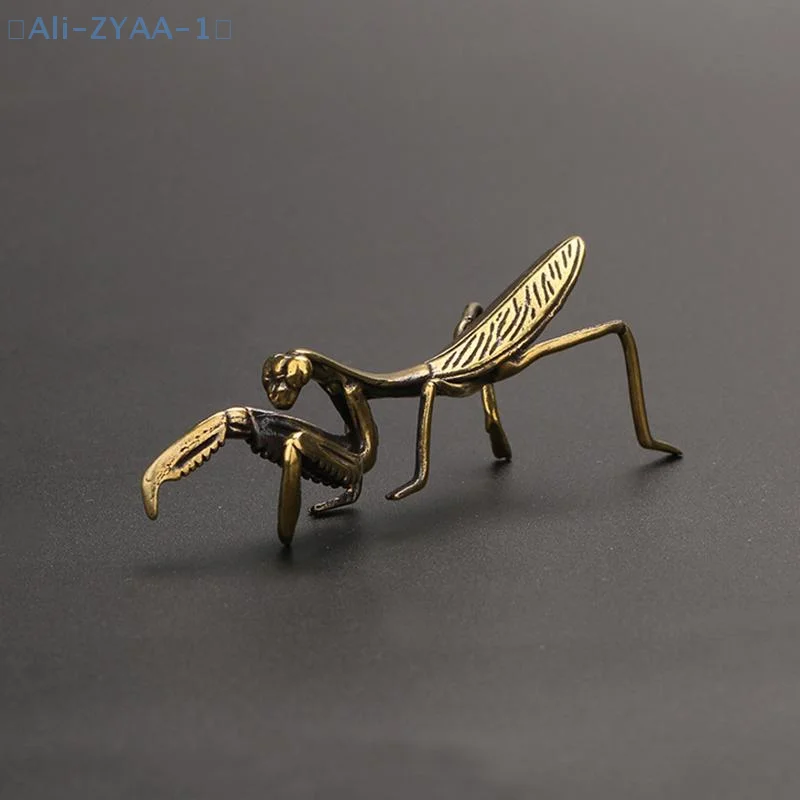 【ZYAA-1】Copper Mantis Miniature Ornament Vintage Flower Pot Decoration Decorative Craft Accessories Tea Pet Antique