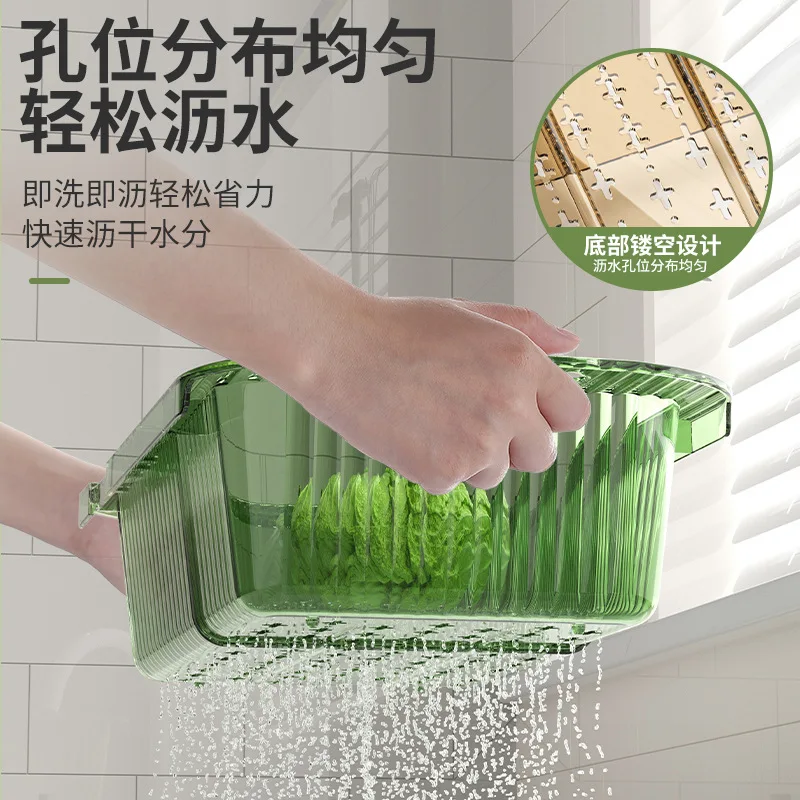 Intrekbare afvoermand Huishoudelijke plastic keuken groentebak Fruitfiltermand Intrekbare spoelbak groentemand