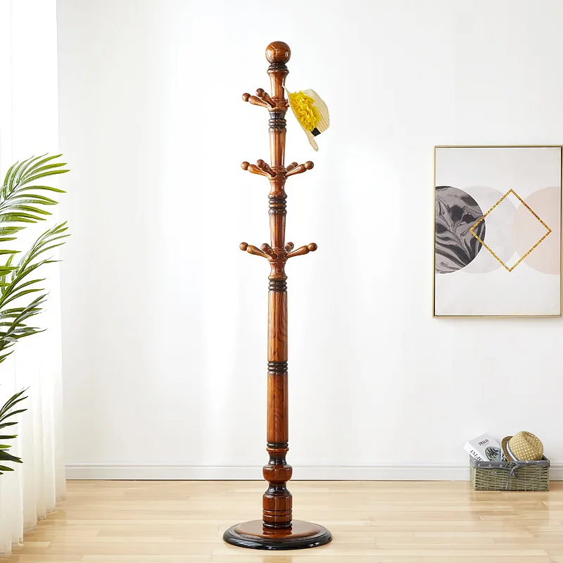 Solid wood coat rack, floor-to-ceiling ash wood hanger, living room bedroom creative home hanger