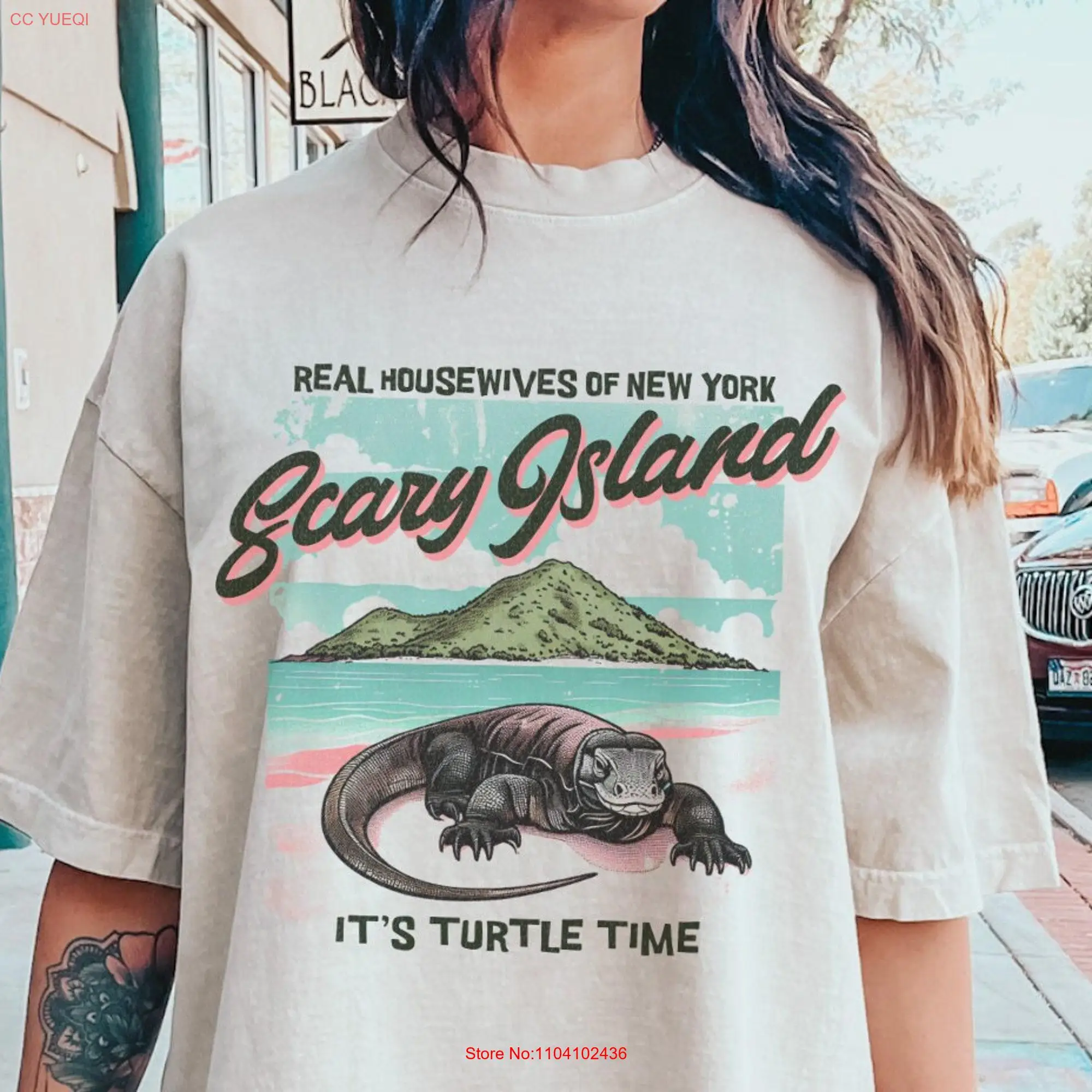 RHONY Scary Island Garment Dyed T shirt Real Housewives of New York Bravo TV Merch Countess Luann Turtle Time Ramona Sonja