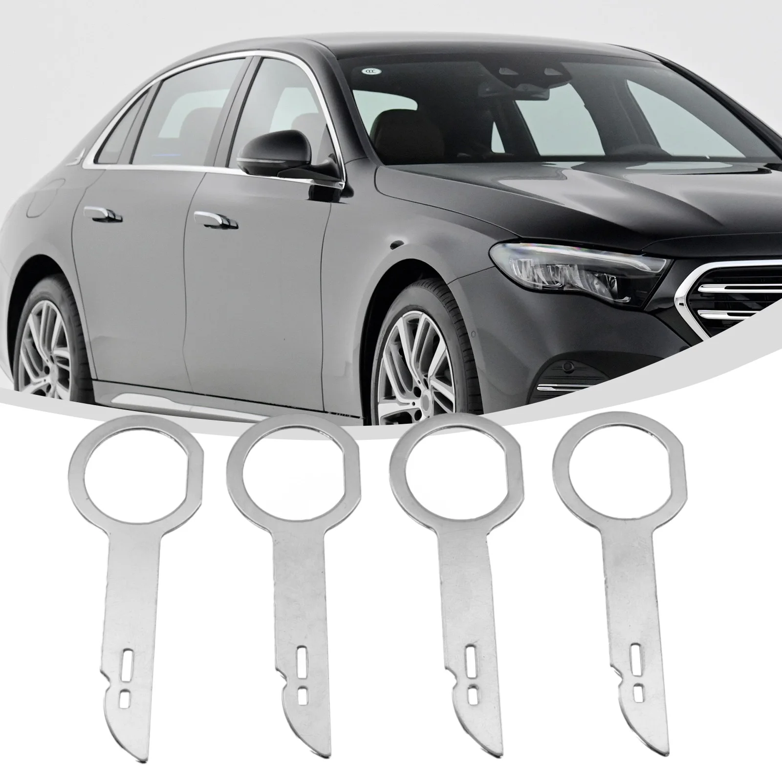 

Набор инструментов для снятия автомагнитолы: 4 металлических ключа для Ford и Mercedes, совместимые с большинством типов автомобилей для легкого доступа