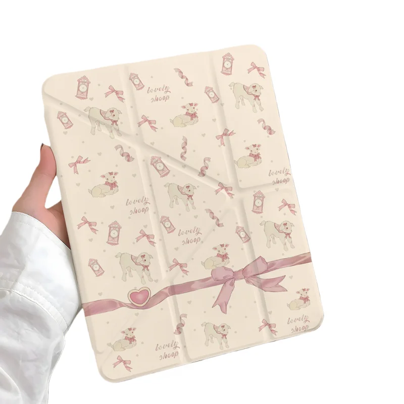 

Прекрасный чехол для планшета с отделением для ручки ягненка для Mini 7 6 iPad Pro 2024 2022 2021 2020 2019 2018 2017 11 10 9 8 7 6 5 Air7 6 5 4 3 2 1 Cover