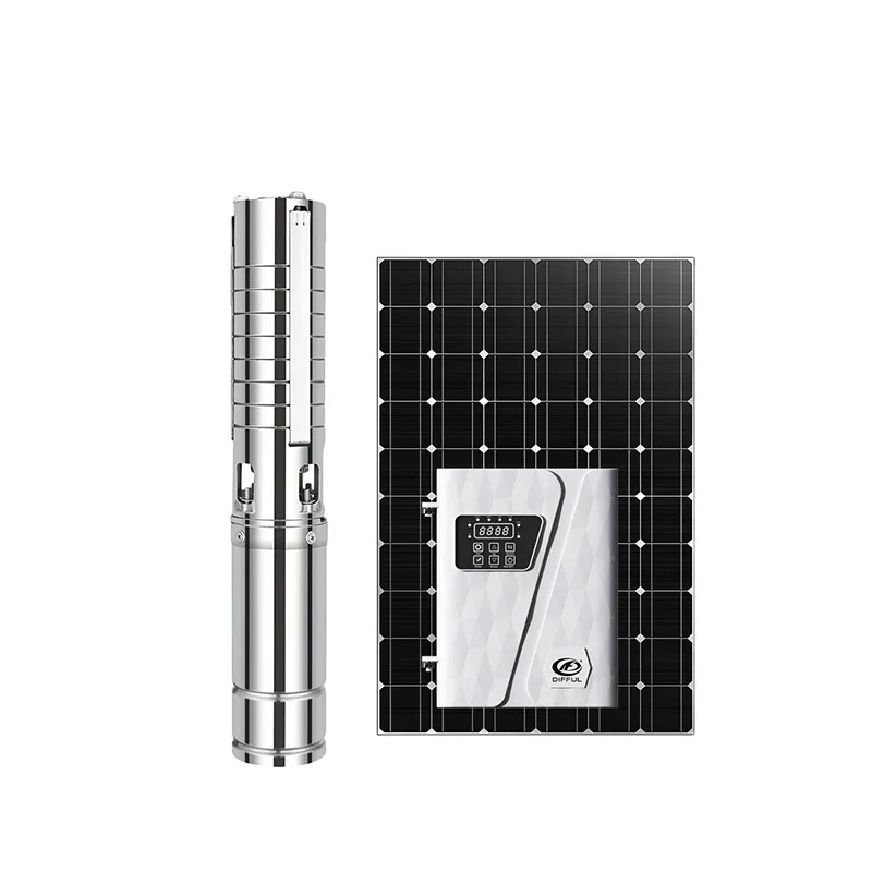 مضخة مياه شمسية هجينة بقدرة 11 كيلو وات تيار متردد/تيار مستمر مقاس 6 بوصة ماركة مصنع نظام الآبار العميقة