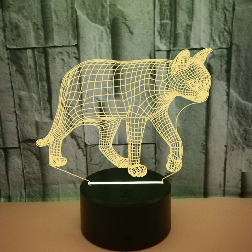 Nighdn Cat 3D Illusion Lamp LED Night Light for Children Bedrooom Bedside Decoration Gifts for Kids Child Nightlight Acrylic